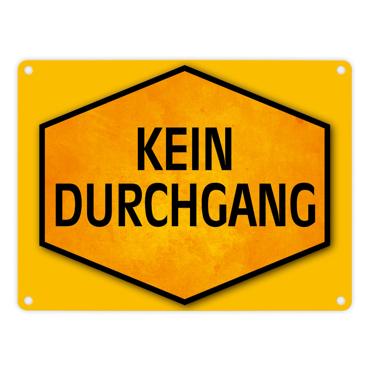 Kein Durchgang Warn- und Hinweisschild in Gelb und Schwarz