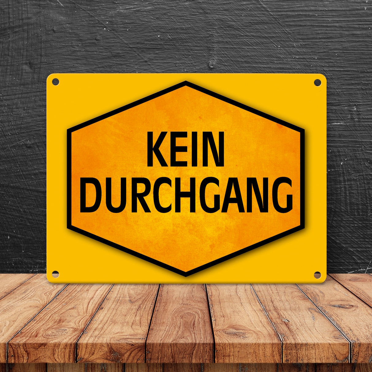 Kein Durchgang Warn- und Hinweisschild in Gelb und Schwarz