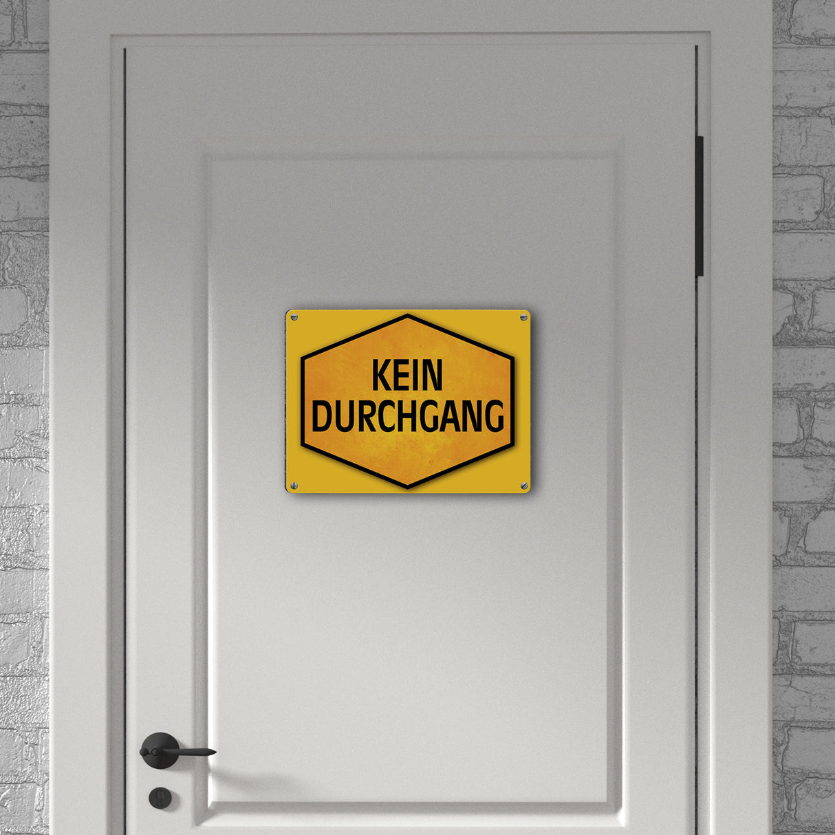 Kein Durchgang Warn- und Hinweisschild in Gelb und Schwarz