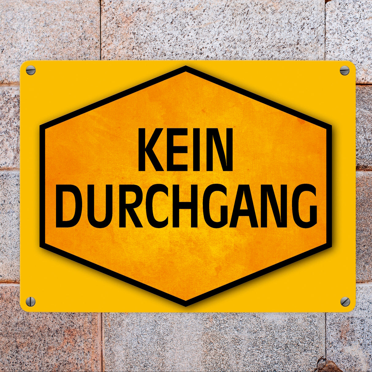 Kein Durchgang Warn- und Hinweisschild in Gelb und Schwarz