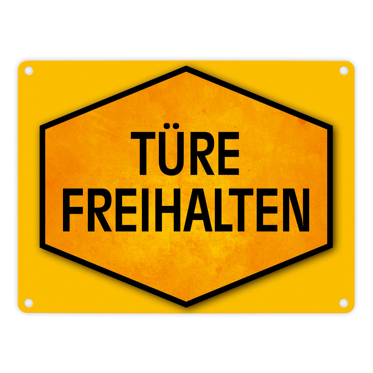 Türe freihalten Warn- und Hinweisschild in Gelb und Schwarz