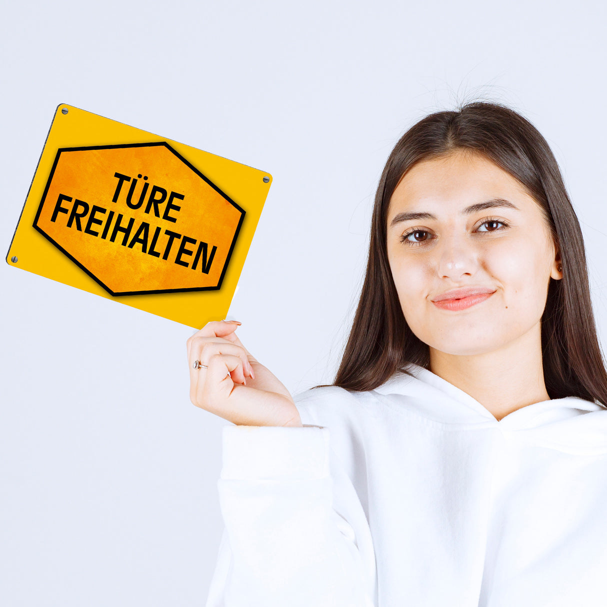 Türe freihalten Warn- und Hinweisschild in Gelb und Schwarz