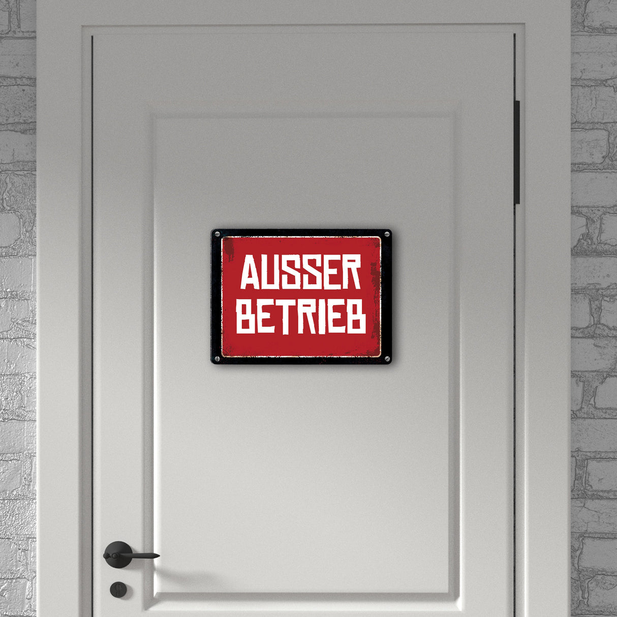 Ausser Betireb Warn- und Hinweisschild im Used-Look