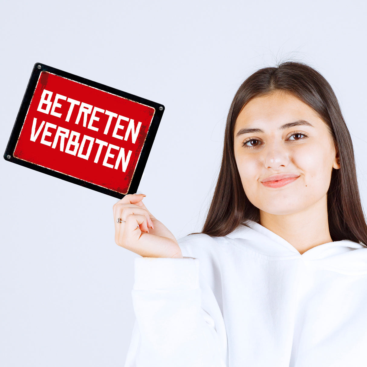 Betreten verboten Warn- und Hinweisschild im Used-Look