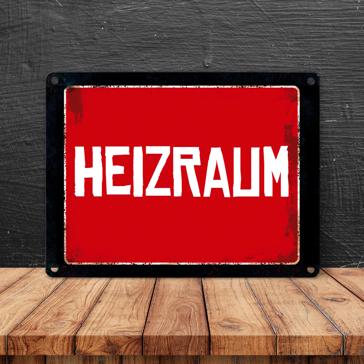 Heizraum Metallschild