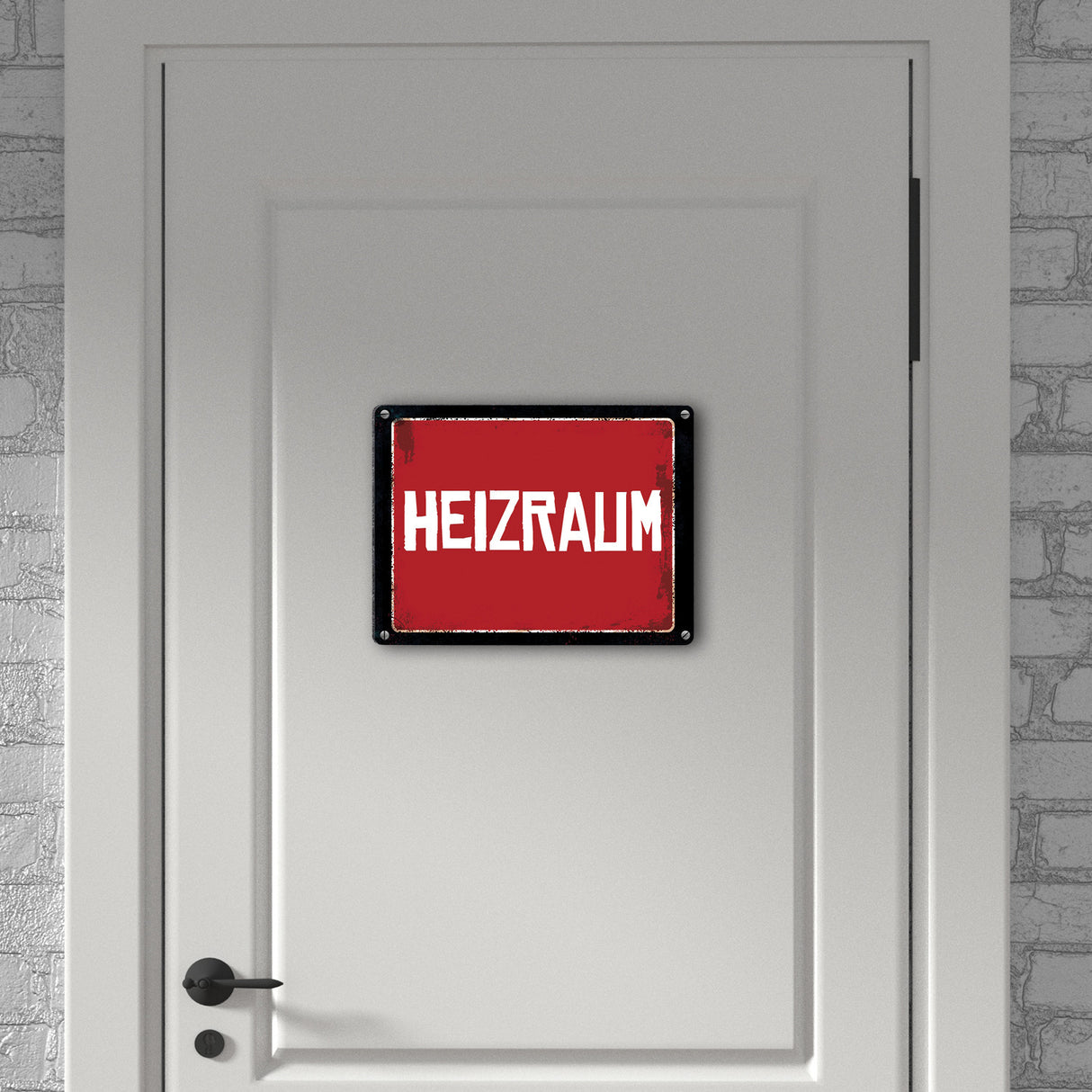 Heizraum Metallschild