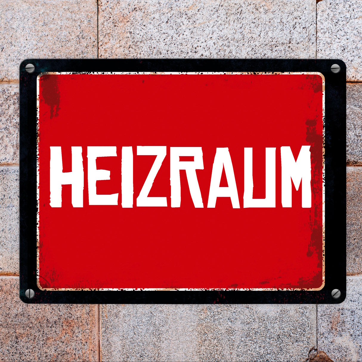 Heizraum Metallschild