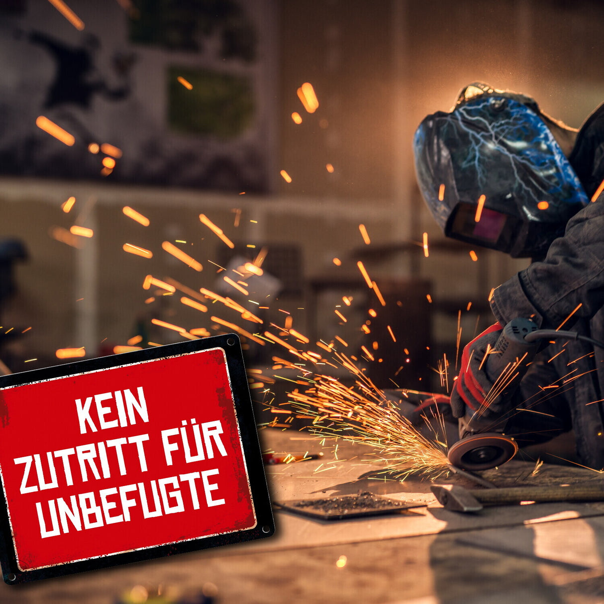 Kein Zutritt für Unbefugte Warn- und Hinweisschild im Used-Look