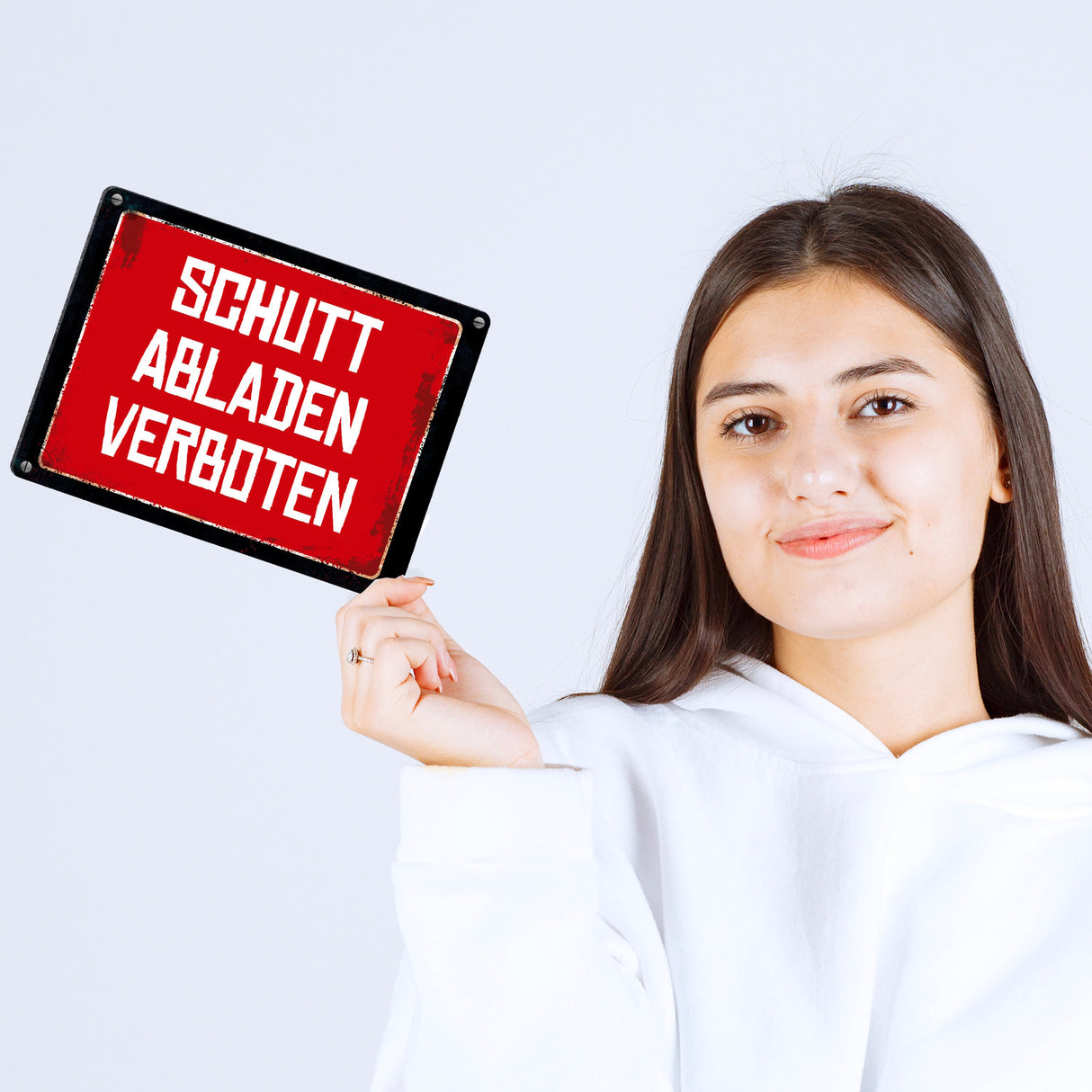 Schutt abladen verboten Warn- und Hinweisschild im Used-Look