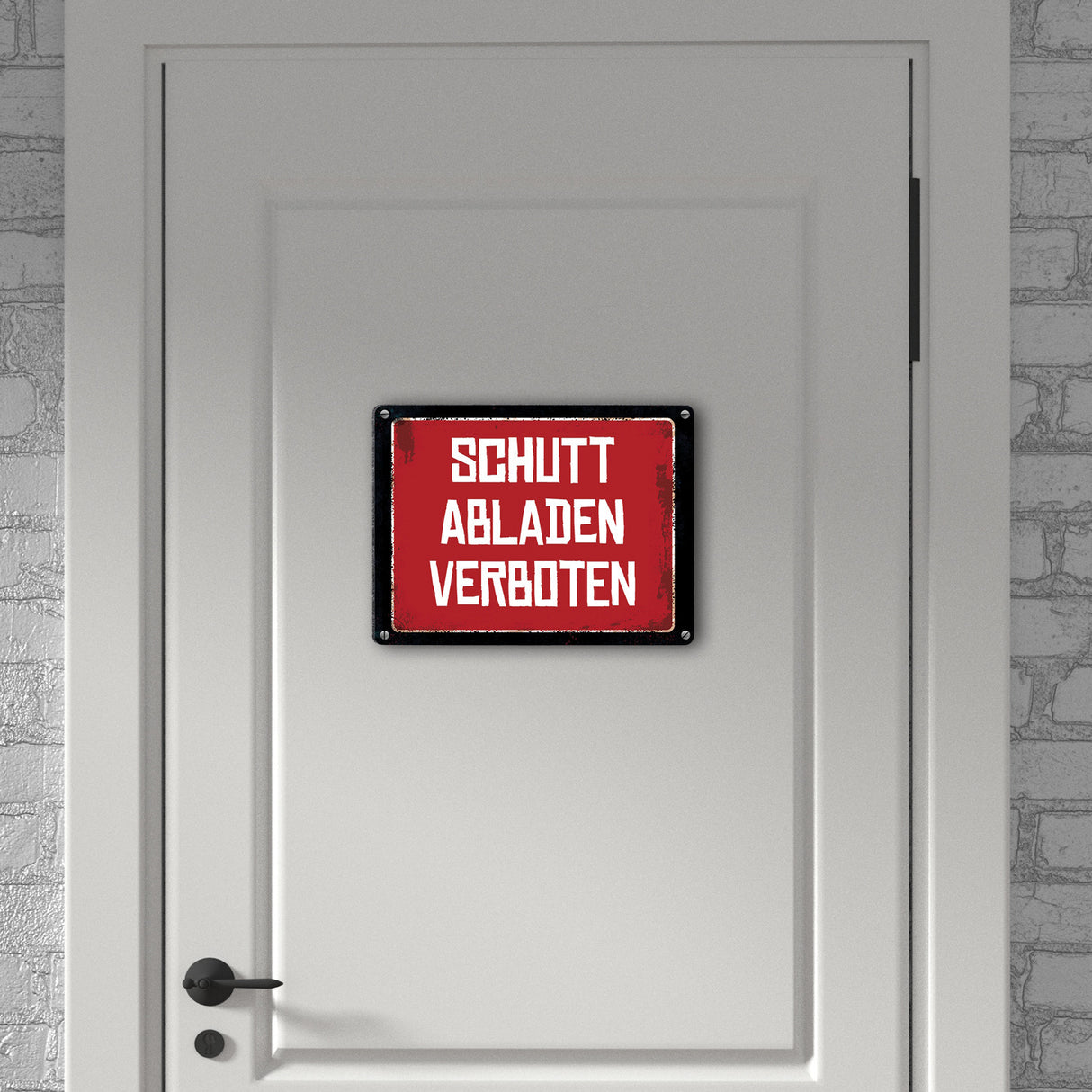 Schutt abladen verboten Warn- und Hinweisschild im Used-Look