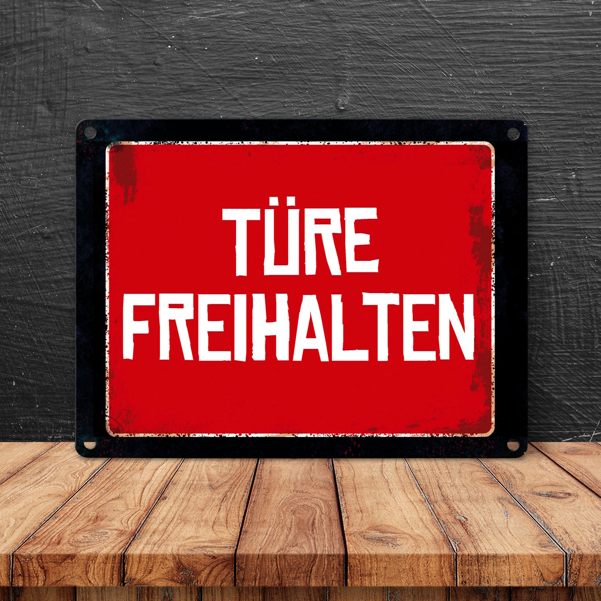 Türe freihalten Metallschild