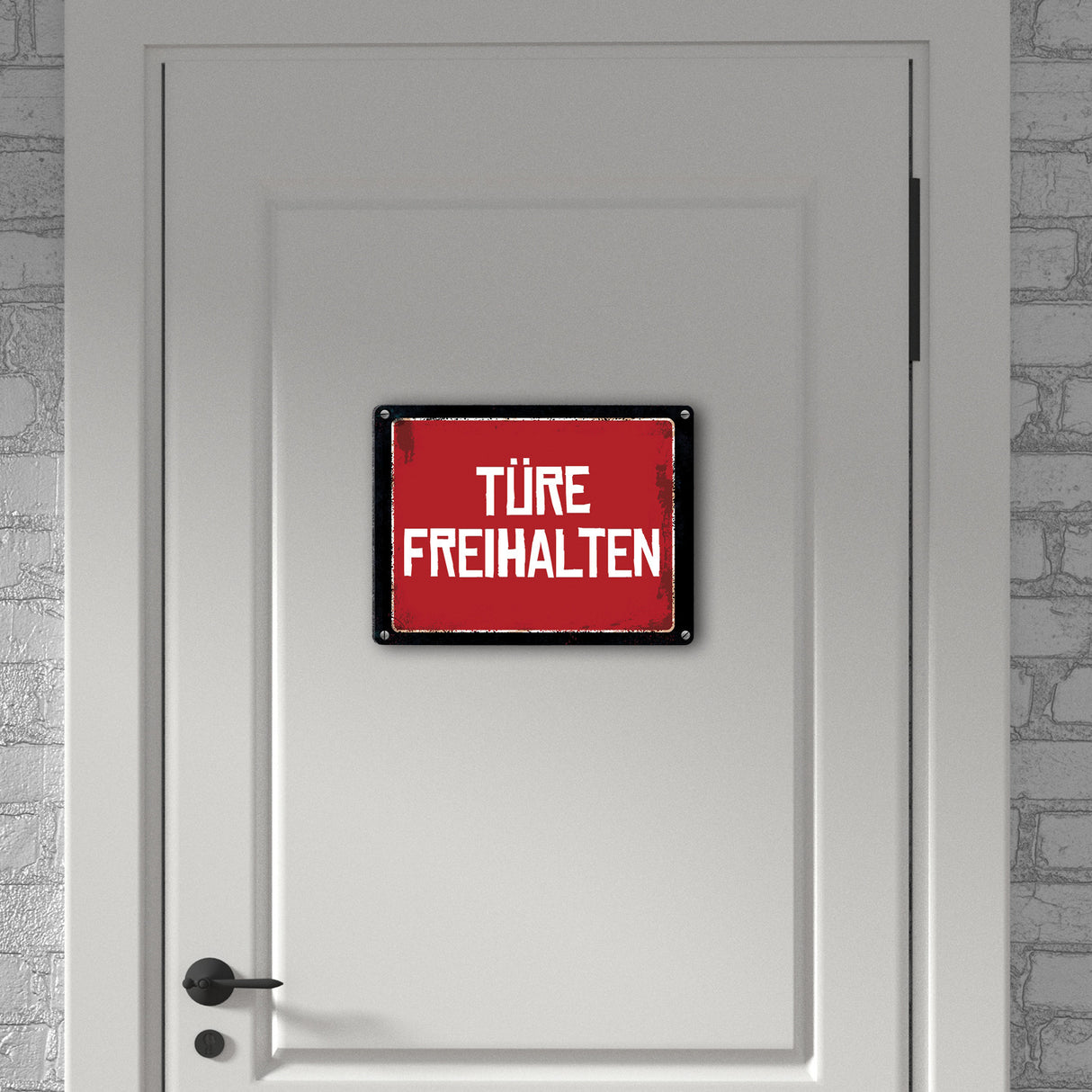 Türe freihalten Metallschild