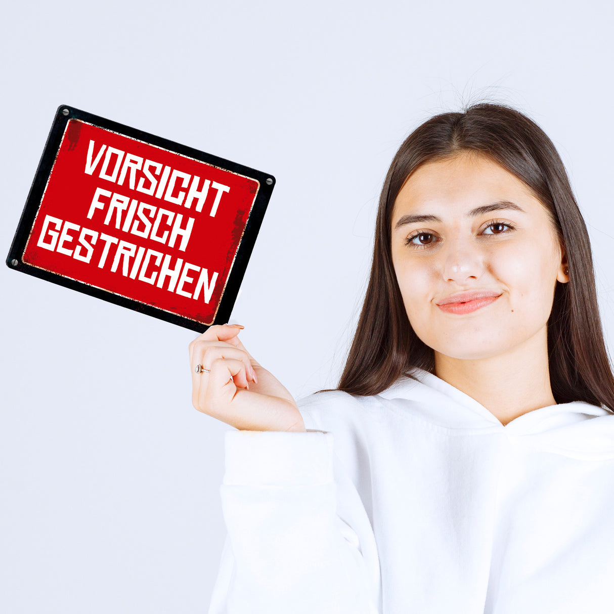 Vorsicht frisch gestrichen Warn- und Hinweisschild im Used-Look