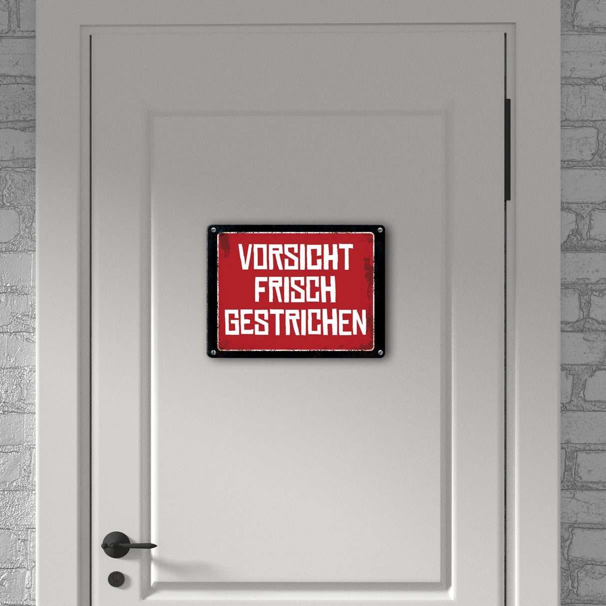 Vorsicht frisch gestrichen Warn- und Hinweisschild im Used-Look