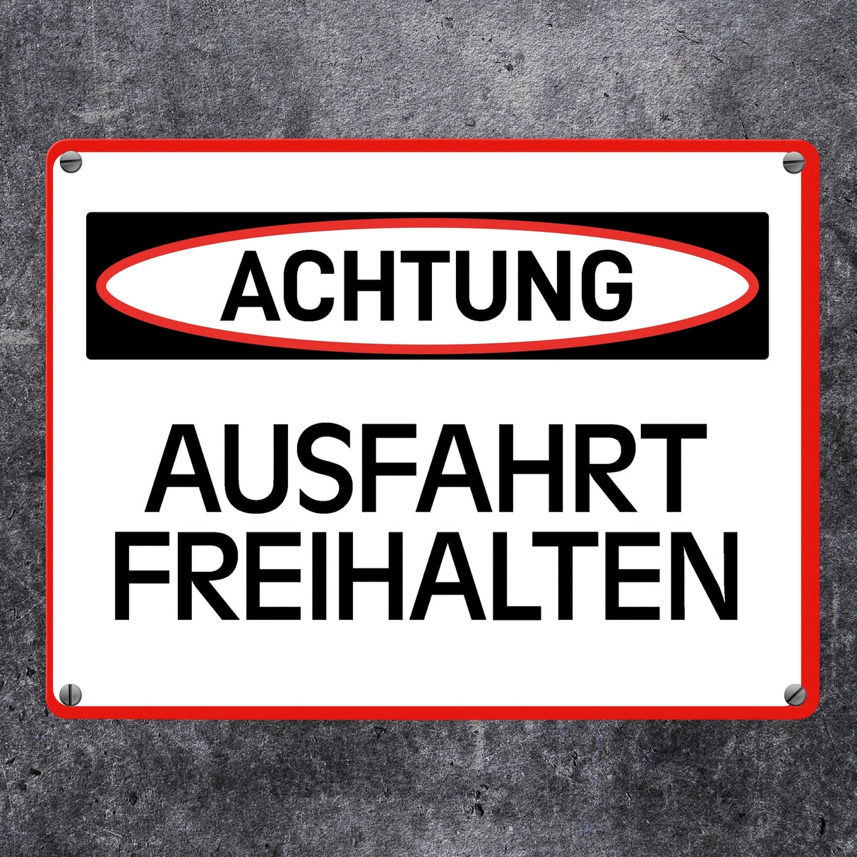 Achtung - Ausfahrt freihalten Metallschild