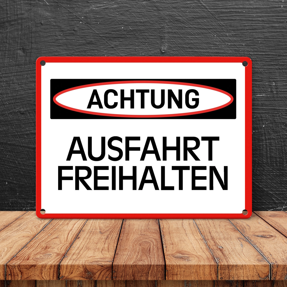 Achtung - Ausfahrt freihalten Metallschild