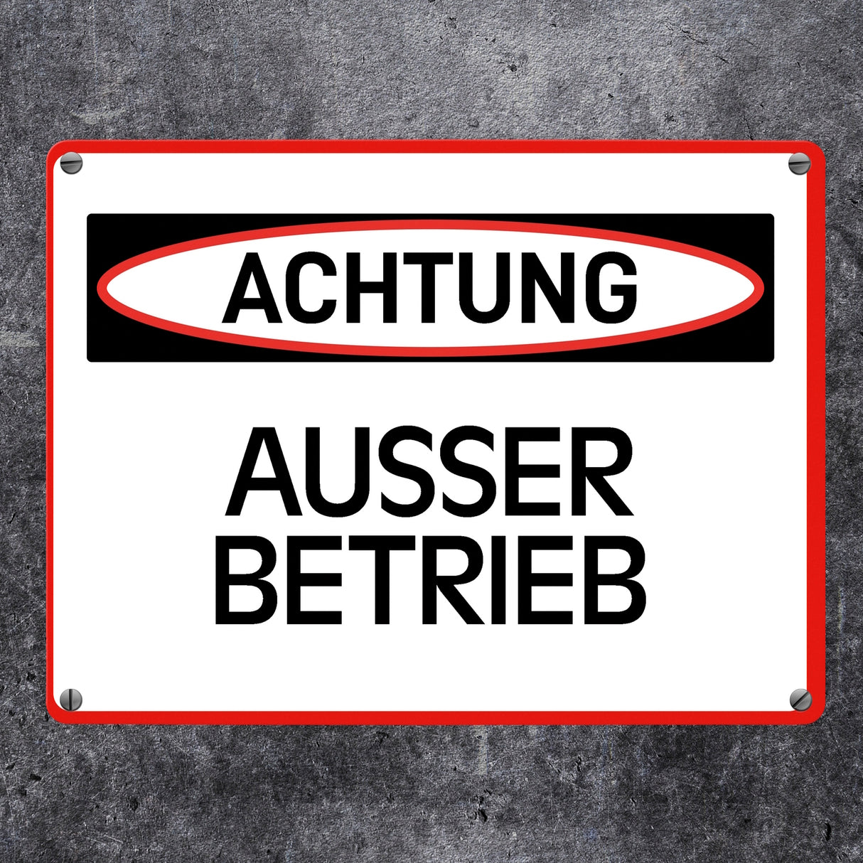 Ausser Betireb Warn- und Hinweisschild im modernen Design