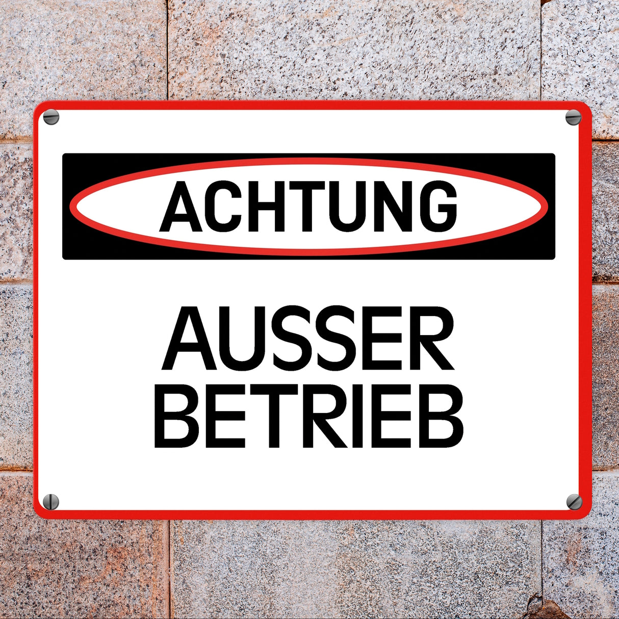 Ausser Betireb Warn- und Hinweisschild im modernen Design