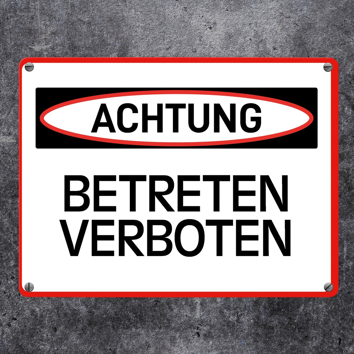 Betreten verboten Warn- und Hinweisschild im modernen Design