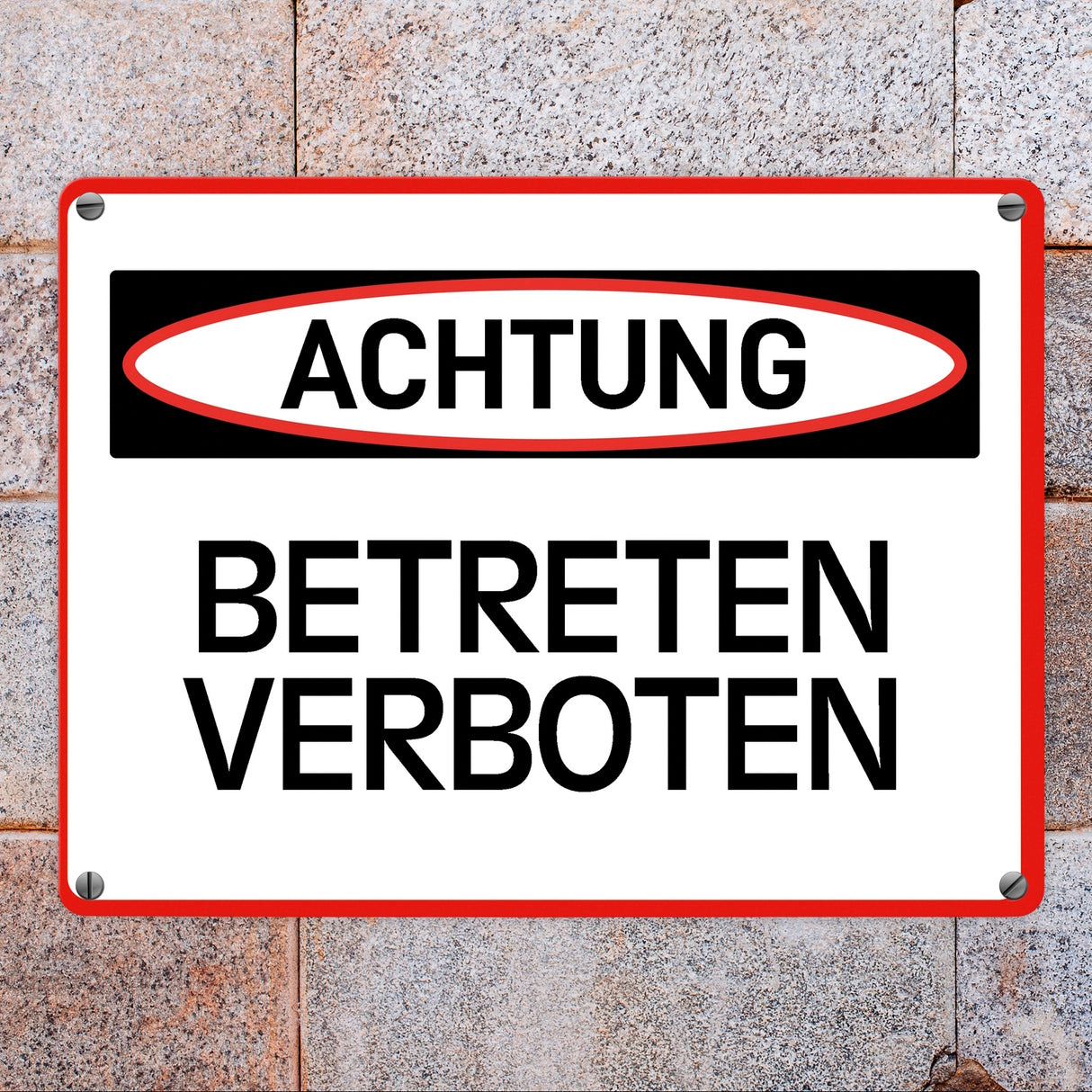 Betreten verboten Warn- und Hinweisschild im modernen Design