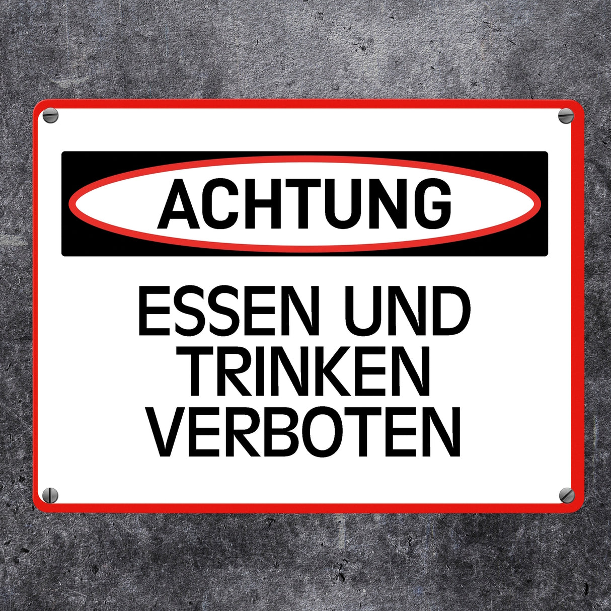Essen und Trinken verboten Warn- und Hinweisschild im modernen Design