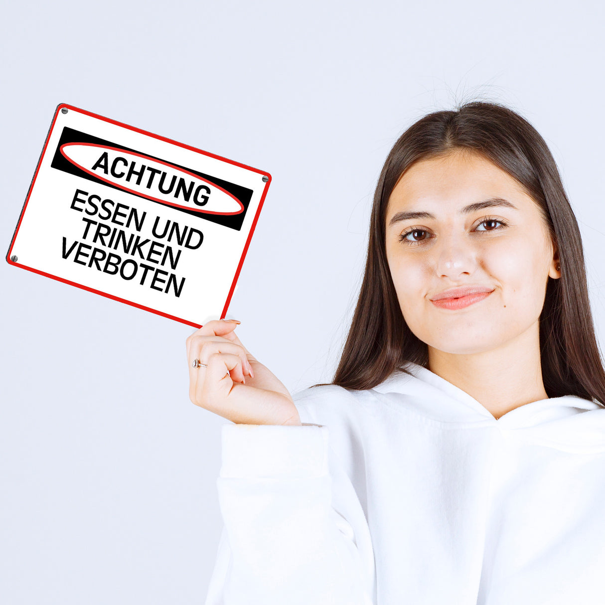 Essen und Trinken verboten Warn- und Hinweisschild im modernen Design