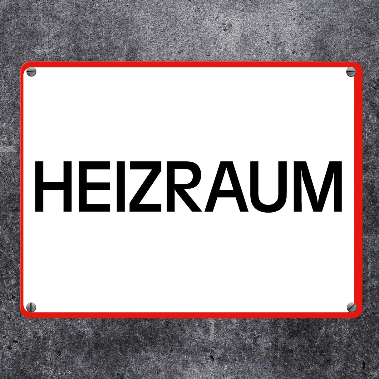Heizraum Warn- und Hinweisschild im modernen Design