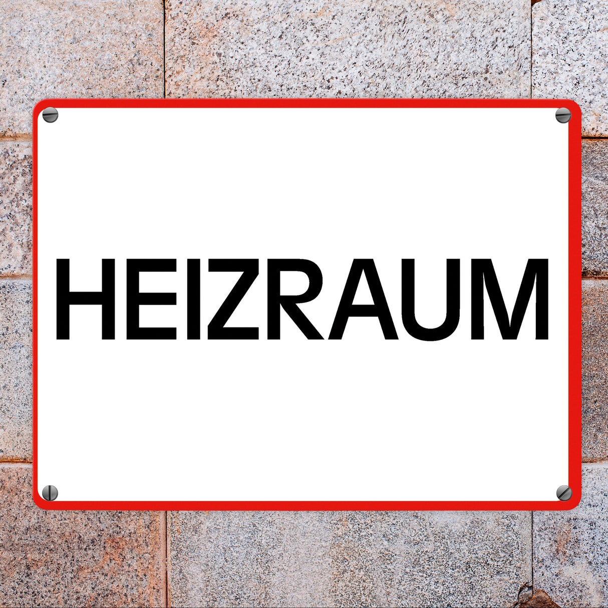 Heizraum Warn- und Hinweisschild im modernen Design