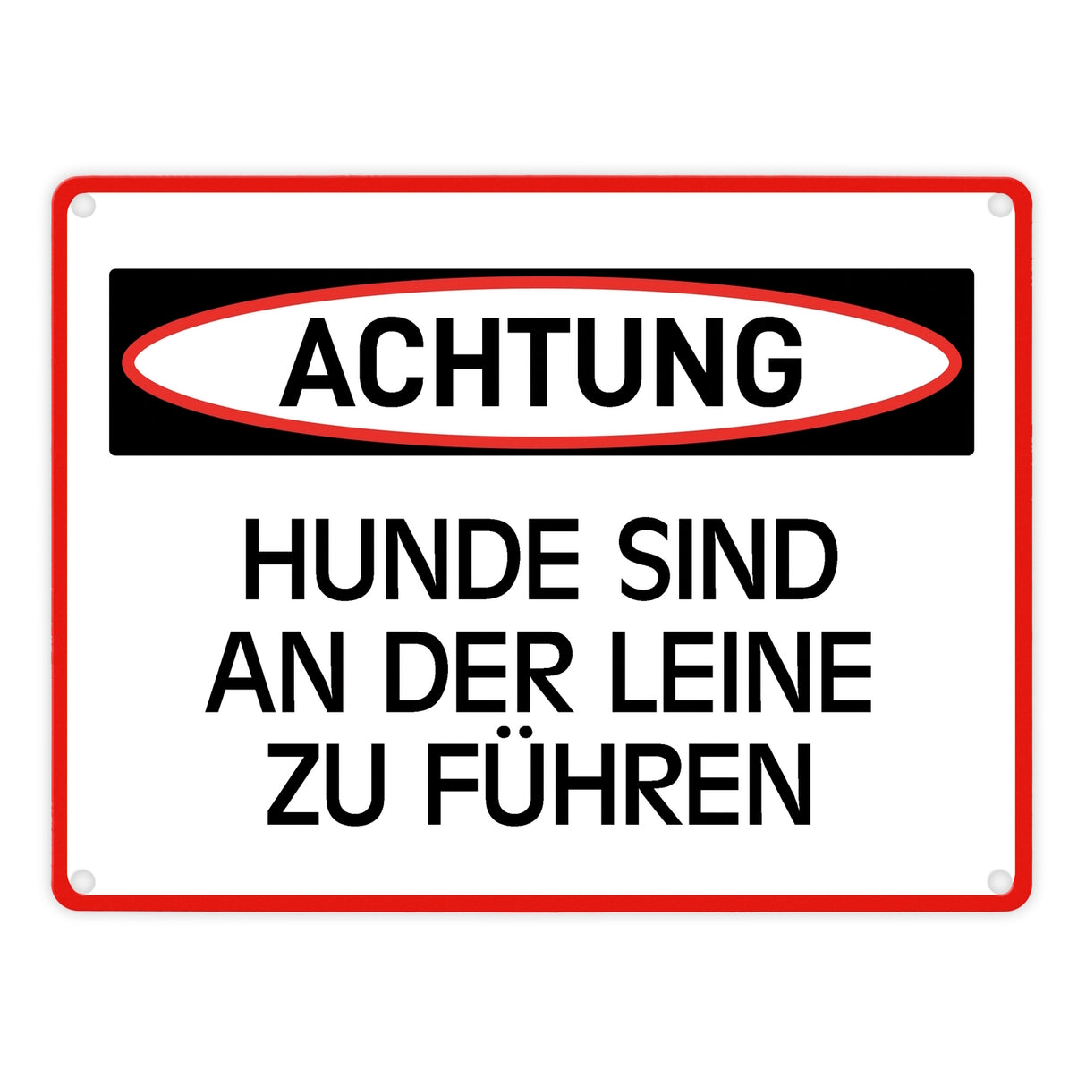 Hunde sind an der Leine zu führen Warn- und Hinweisschild im modernen Design