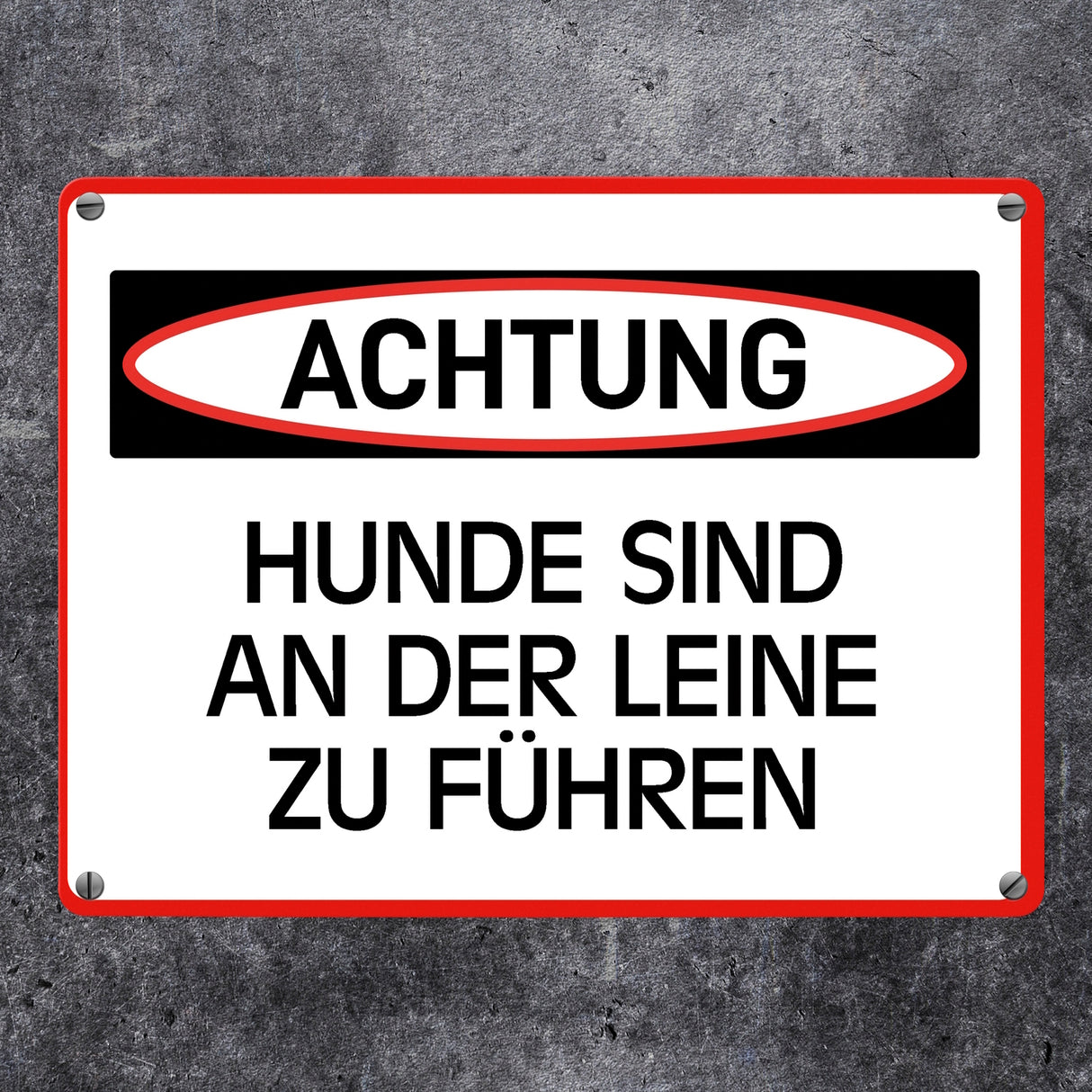 Hunde sind an der Leine zu führen Warn- und Hinweisschild im modernen Design