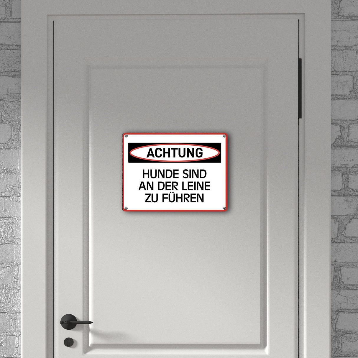 Hunde sind an der Leine zu führen Warn- und Hinweisschild im modernen Design