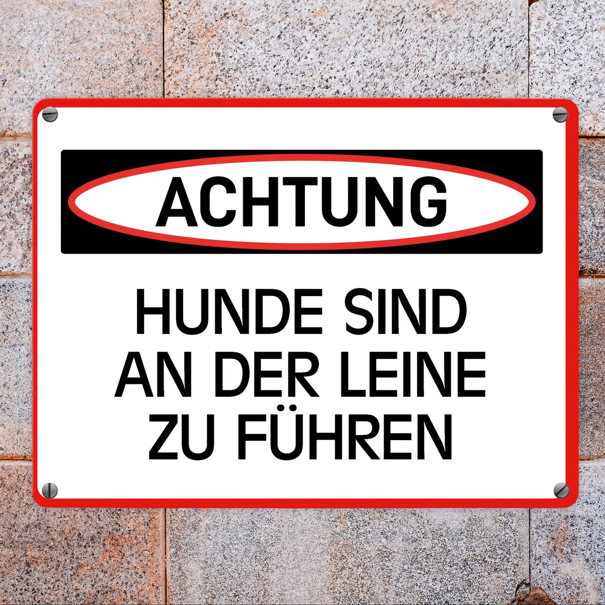 Hunde sind an der Leine zu führen Warn- und Hinweisschild im modernen Design