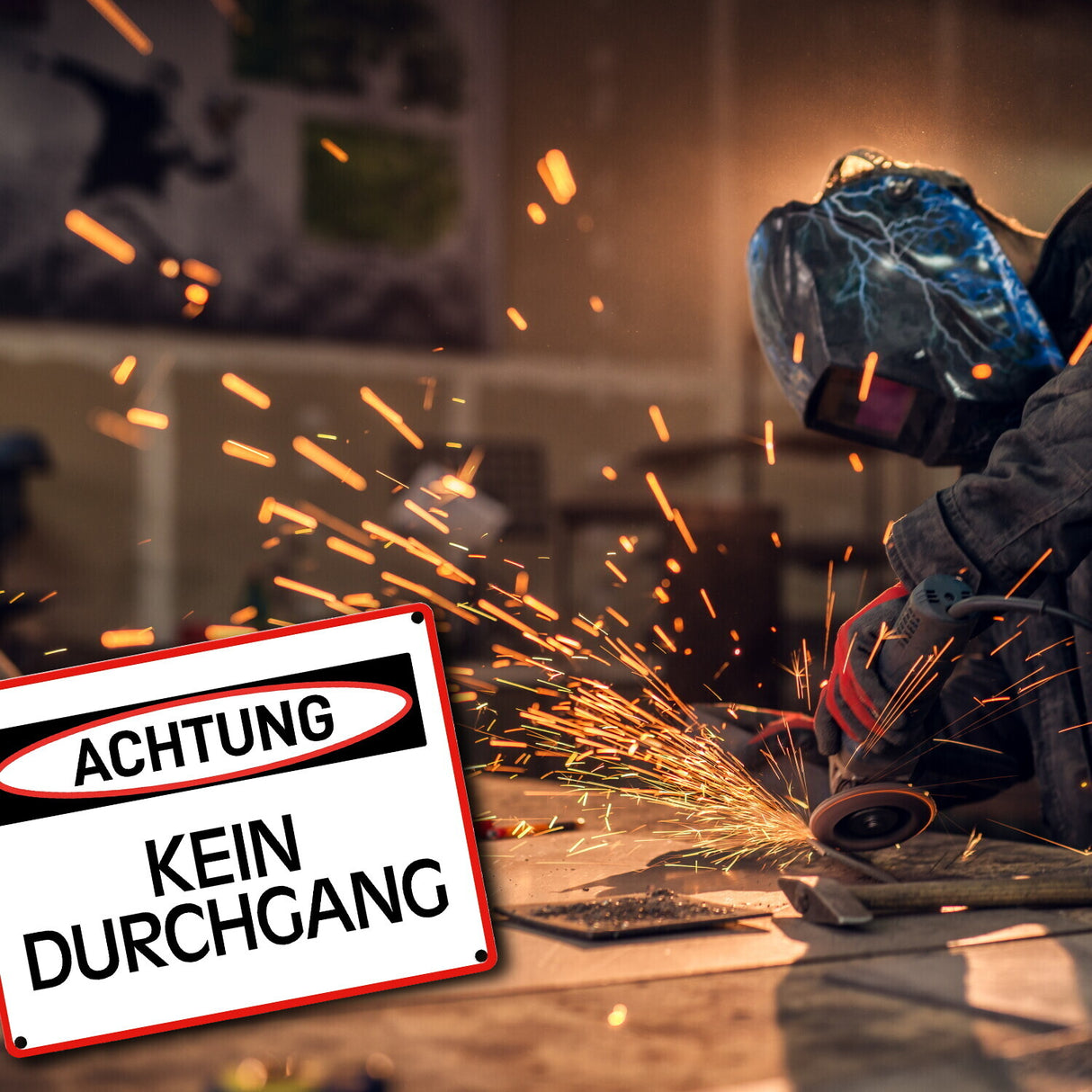 Achtung Kein Durchgang Metallschild