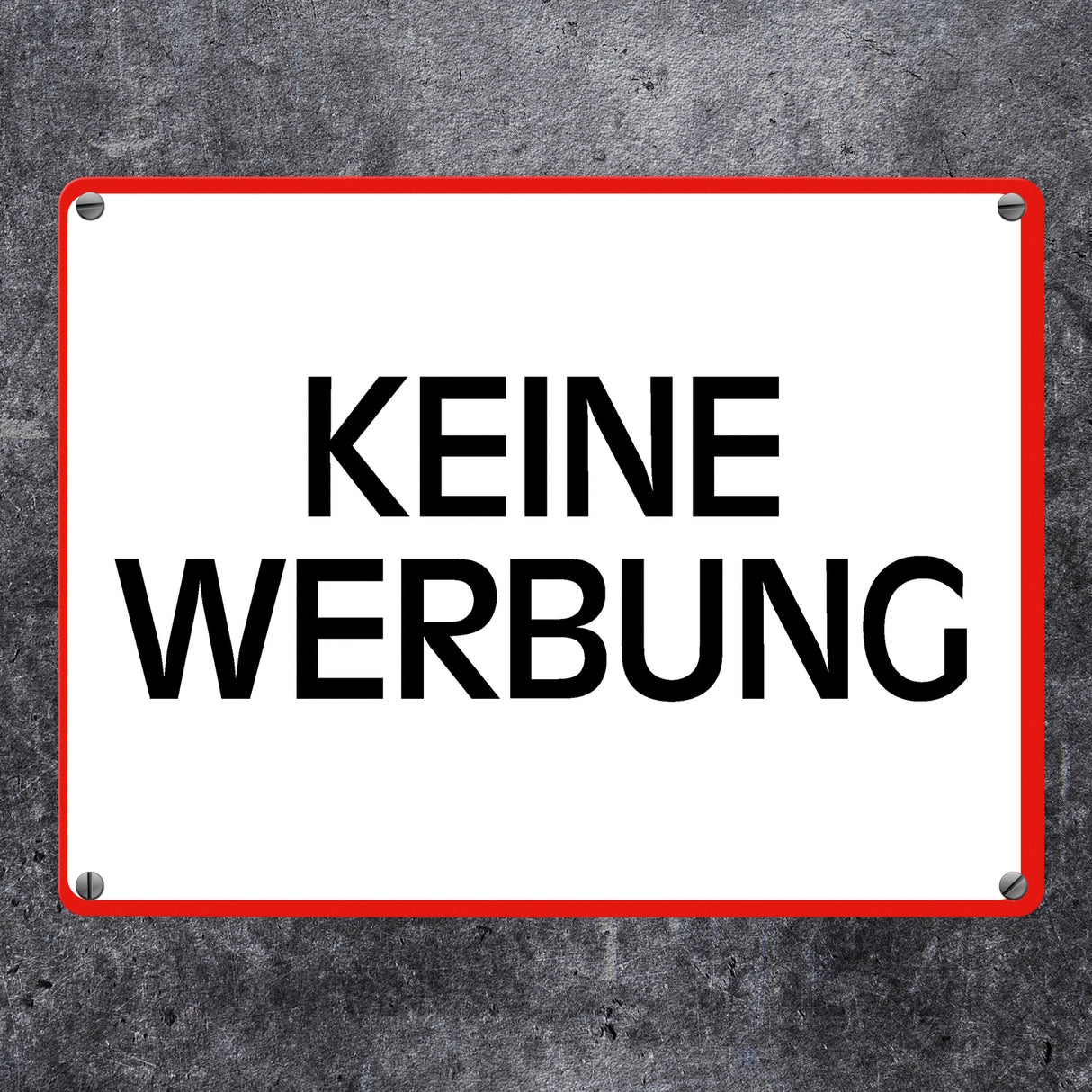 Keine Werbung Warn- und Hinweisschild im modernen Design