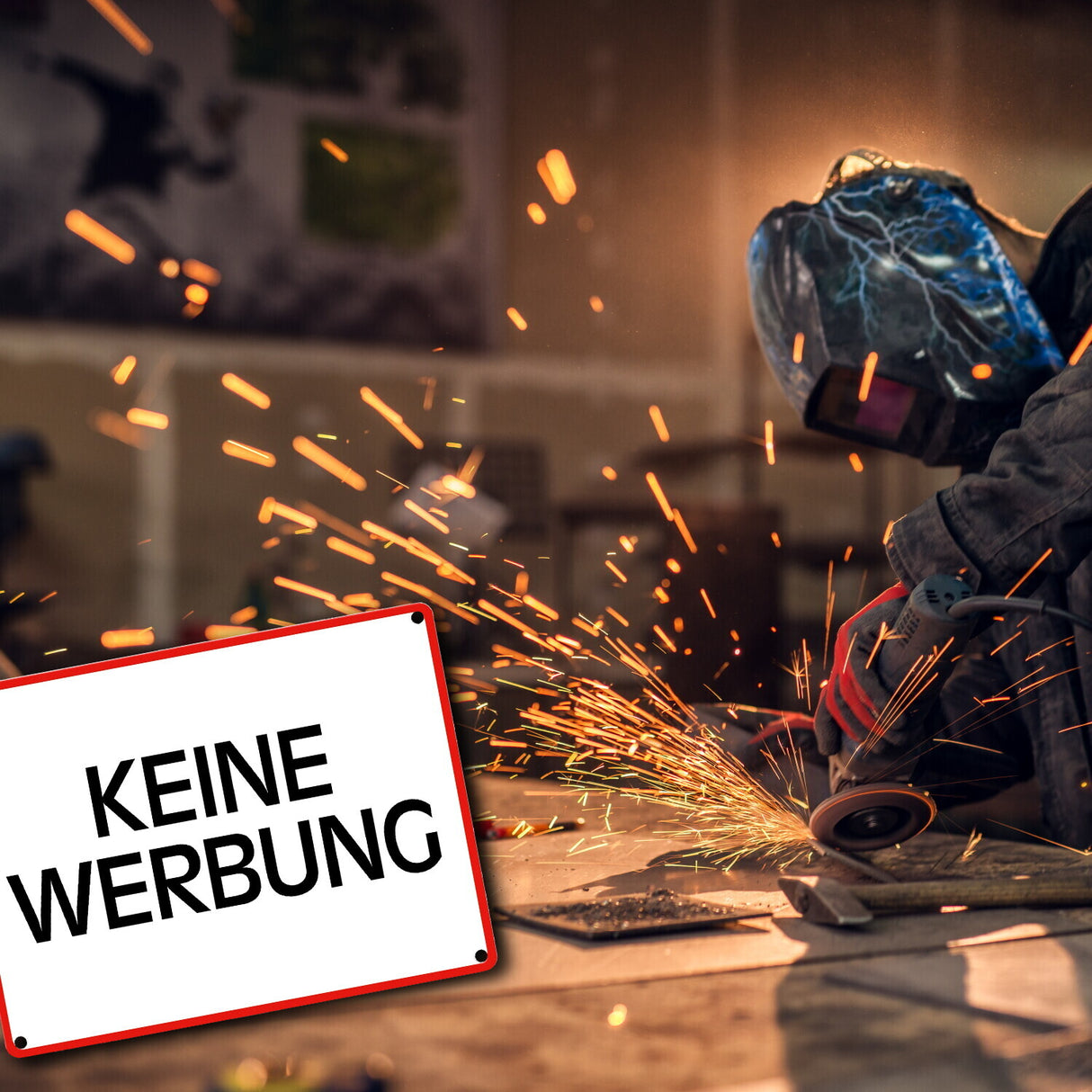 Keine Werbung Warn- und Hinweisschild im modernen Design