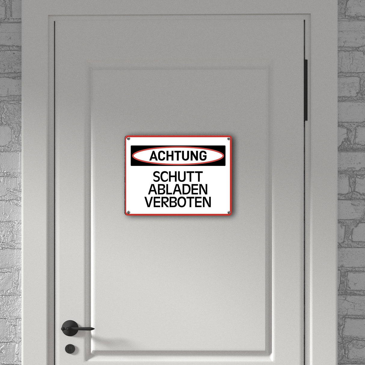 Schutt abladen verboten Warn- und Hinweisschild im modernen Design