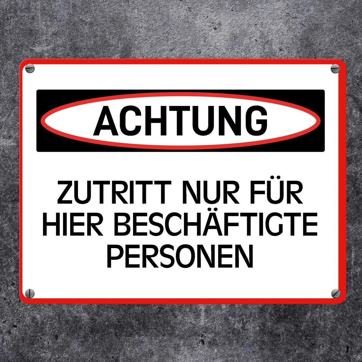 Zutritt nur für hier beschäftigte Personen Metallschild