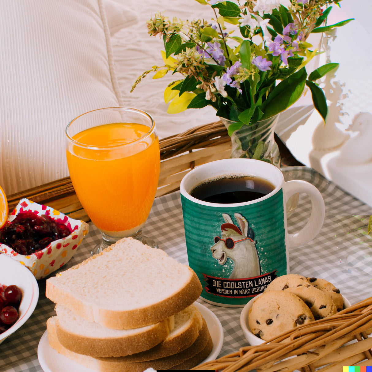 Kaffeebecher mit Spruch: Die coolsten Lamas werden im März geboren