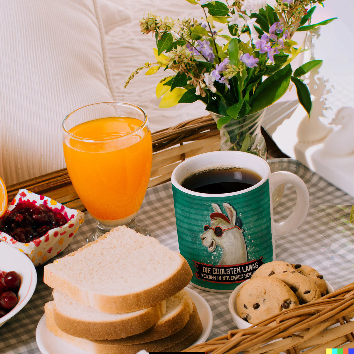 Kaffeebecher mit Spruch: Die coolsten Lamas werden im November geboren