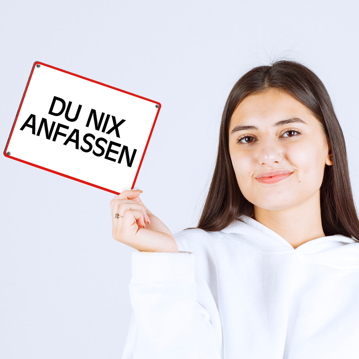 Du nix anfassen Warn- und Hinweisschild im modernen Design