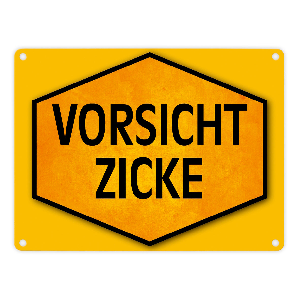 Vorsicht Zicke Warn- und Hinweisschild in Gelb und Schwarz