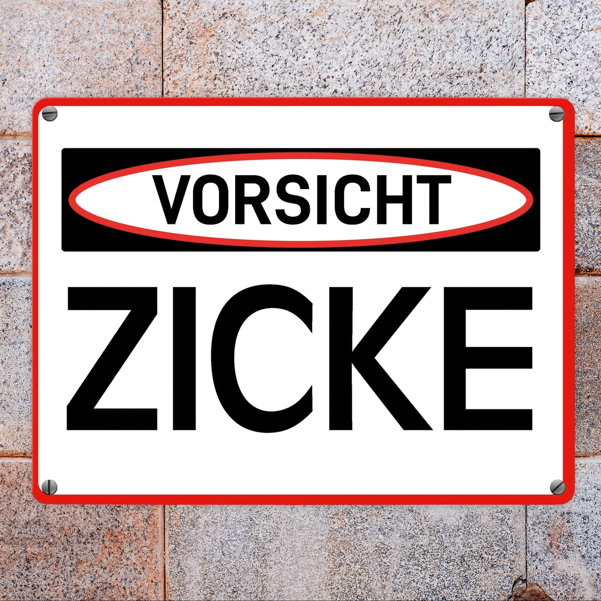 Vorsicht Zicke Warn- und Hinweisschild im modernen Design