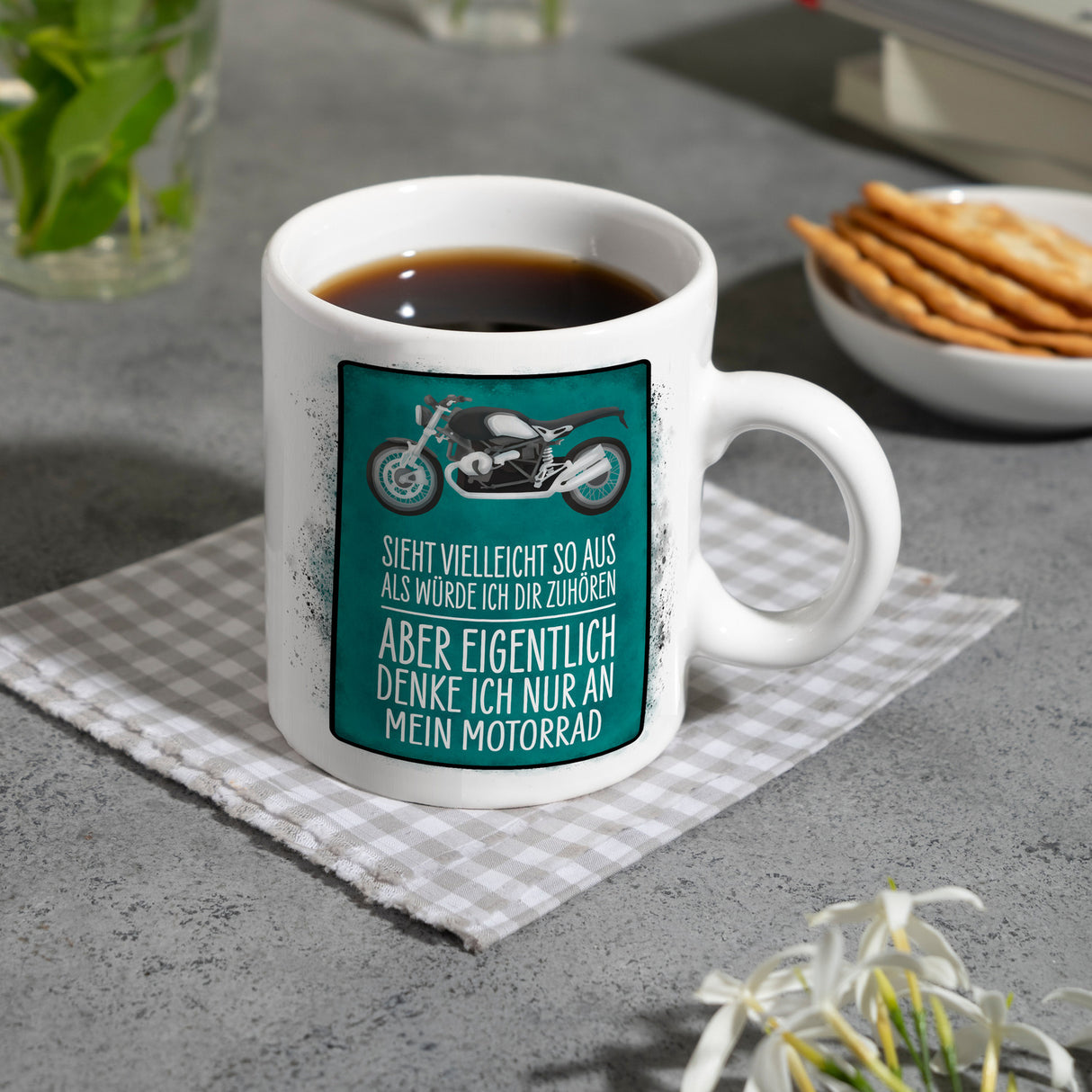 Ich denke nur an mein Motorrad Kaffeebecher