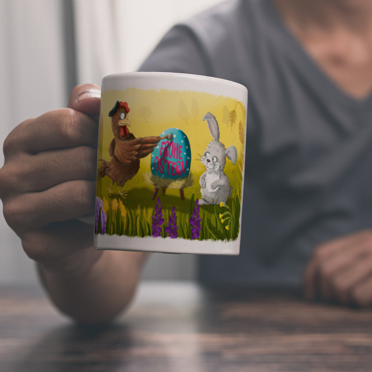 Frohe Ostern Kaffeebecher mit Ostermotiv