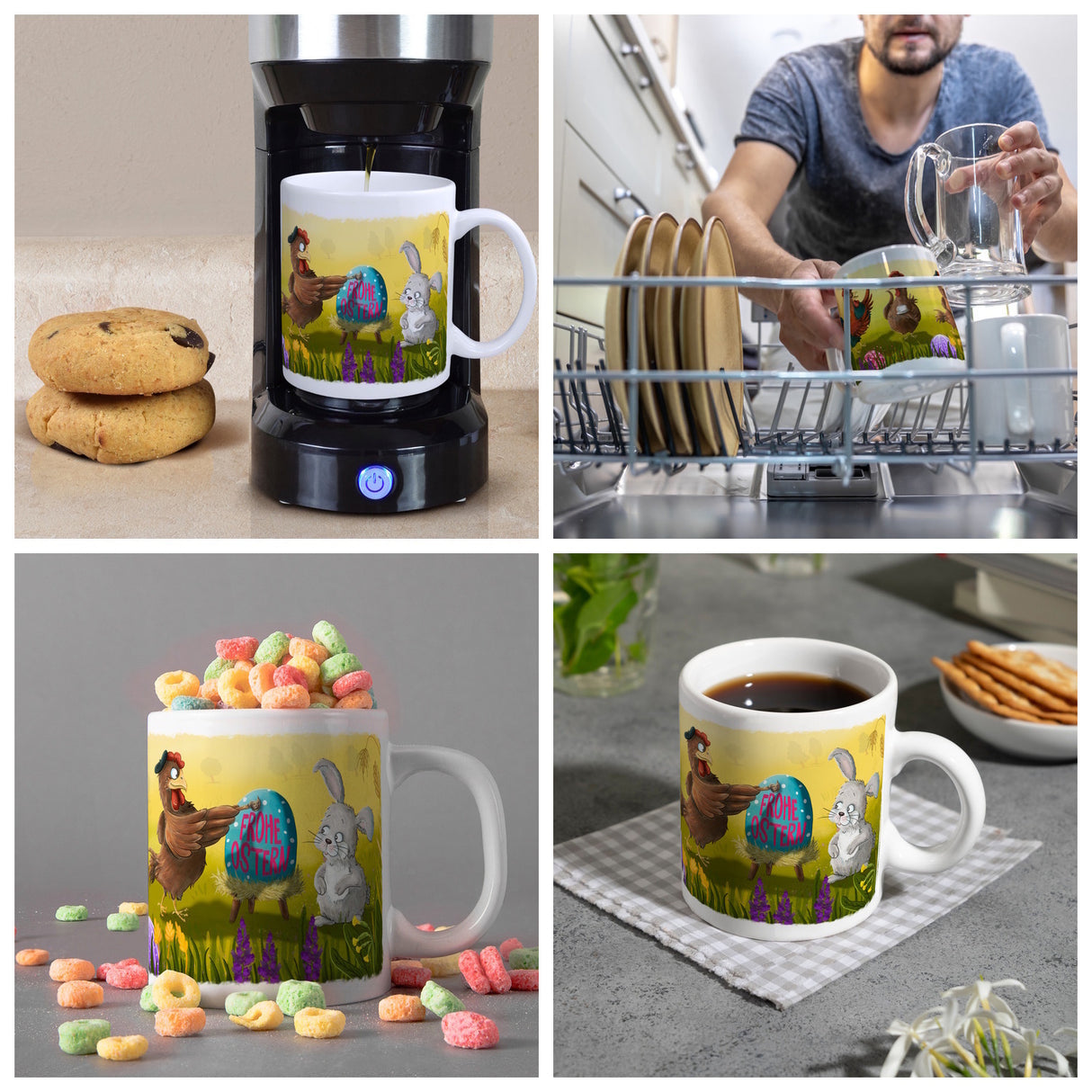 Frohe Ostern Kaffeebecher mit Ostermotiv