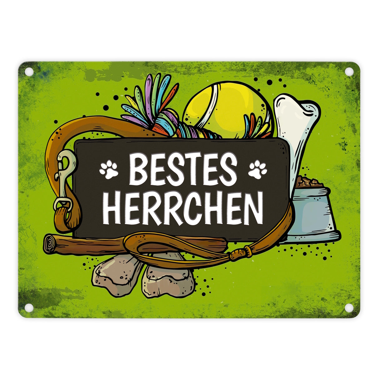 Metallschild mit Spruch: Bestes Herrchen