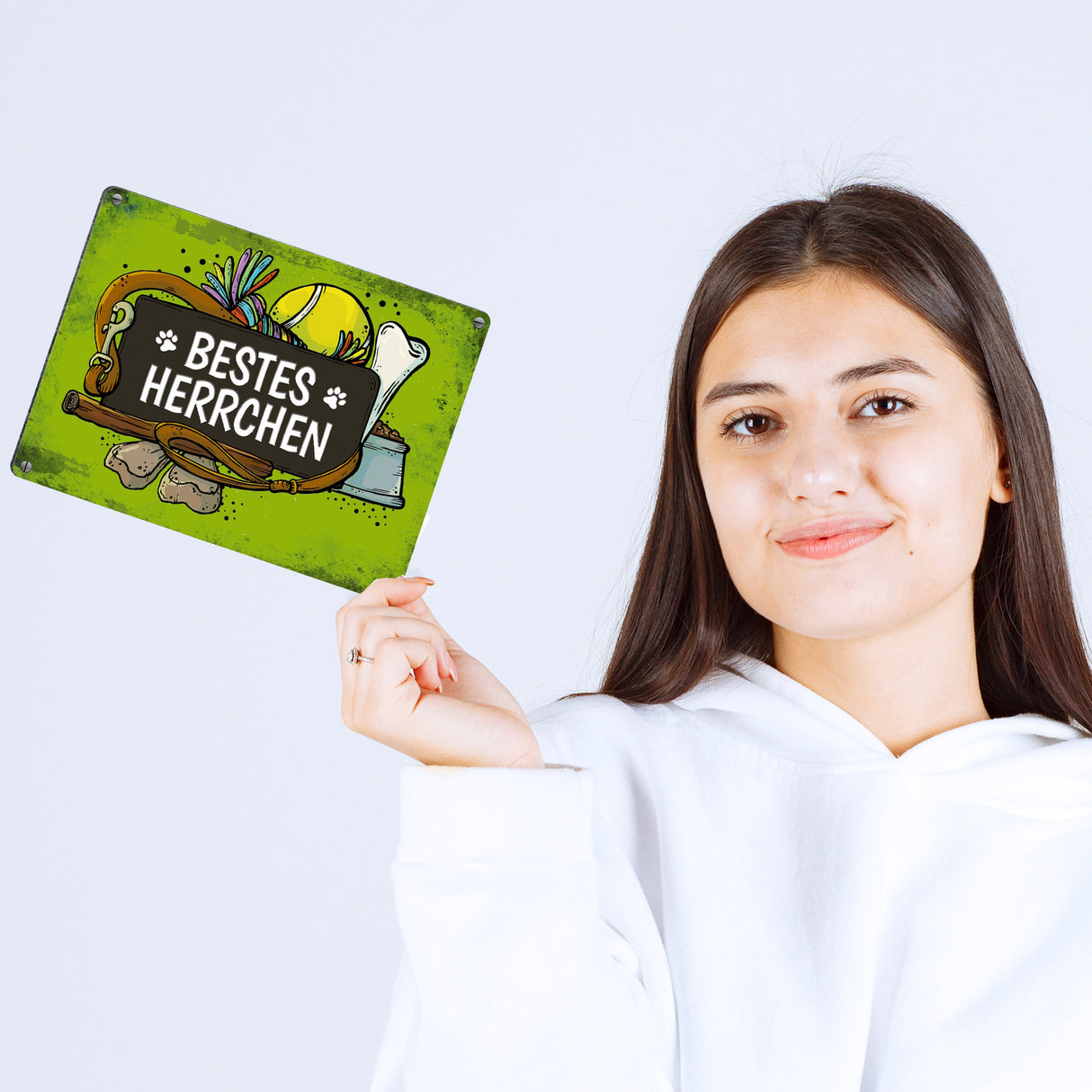 Metallschild mit Spruch: Bestes Herrchen