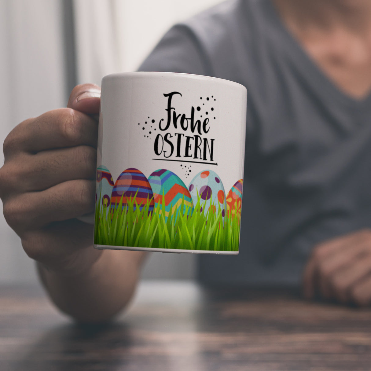 Kaffeebecher mit Spruch: Frohe Ostern