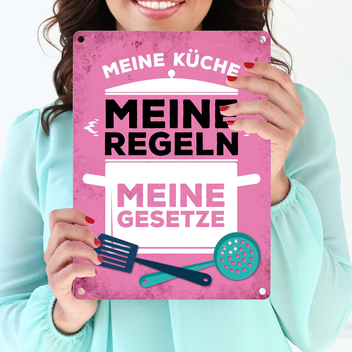 Meine Küche - Meine Regeln - Meine Gesetze Metallschild