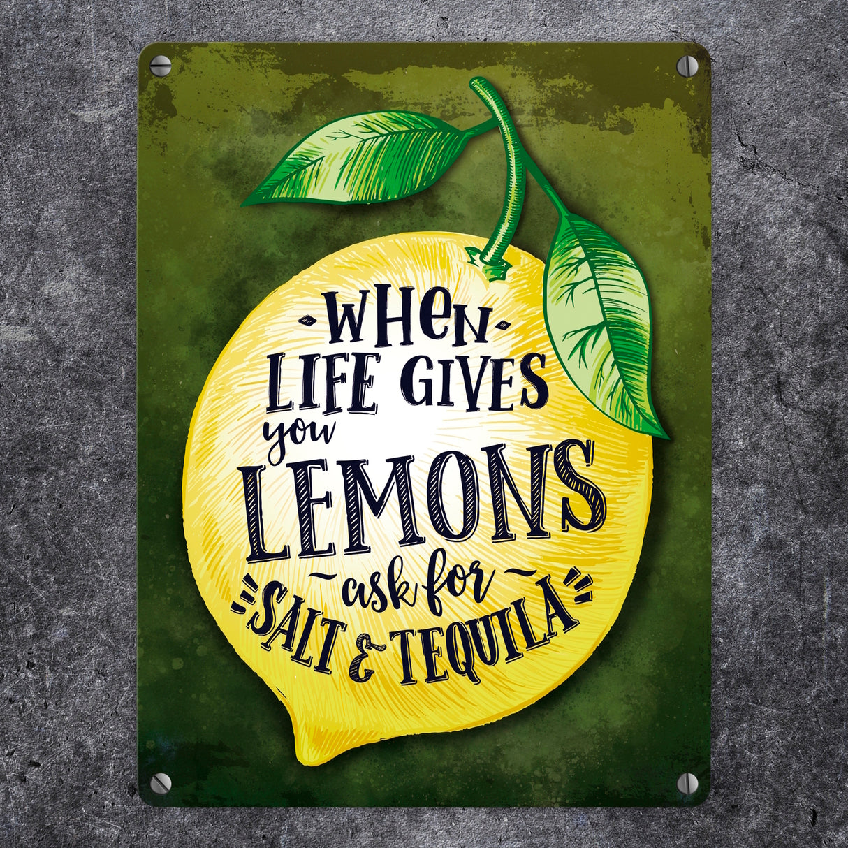 When Life gives you Lemons… Motivation Metallschild
